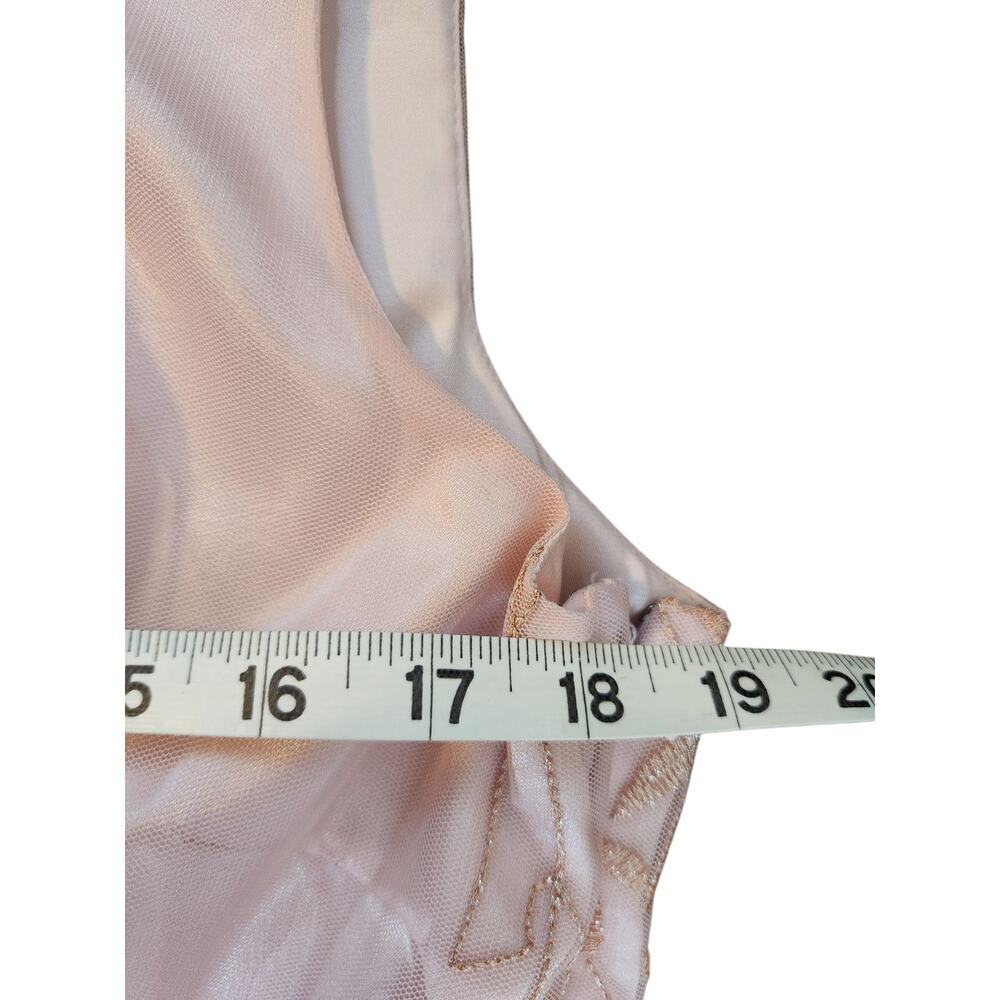 Tahari Arthur S. Levine ASL dress sz 14 pink metallic embroider sheer lined - Picture 13 of 16